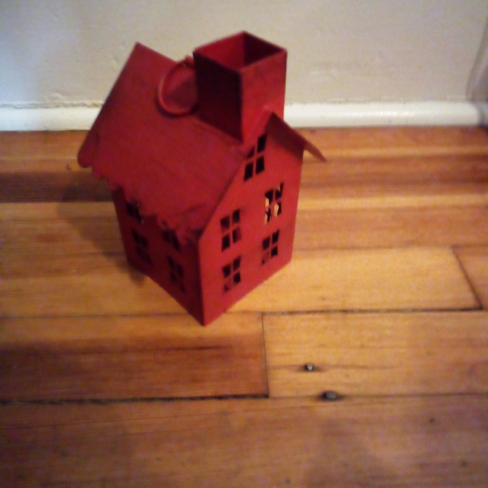Red Decorative House Candle Holder